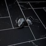 Vintage Stud Earrings Circle Black and Gray Tones Photo 1