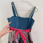 Urban Outfitters KIMCHI BLUE  UO Colorblock Bow Back Dress Blue Gray Floral 2010s Photo 13