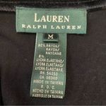 Vtg 90s Preppy black stretch knit velvet collar long sleeve Polo Top Size M Photo 5