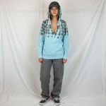 Hurley Blue & Gray Tie Dye Print Long Sleeve Hoodie Sweatshirt L Photo 6