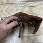 Fossil Brown Leather Warm Earth Tones Patchwork Wallet Bifold Zipper Coin Photo 5