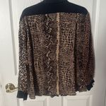 Allison Taylor  Brown and Black Silk Blouse leopard size medium Photo 4