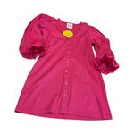 ALDEN ADAIR Hot Pink Button Front Puff Sleeve Mini Dress Size L Size L Photo 5