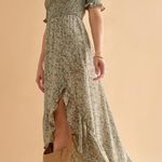 NWT Perdita Smock Top Floral Maxi Dress From Francesca’s Green Size XS Photo 0