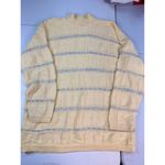 Vintage Basic Editions Knit Sweater Striped Cream Blue Acrylic Size‎ Medium Photo 1