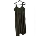 Athleta  Elation V-neck Hybrid Midi Active Dress in Olive Green Photo 5