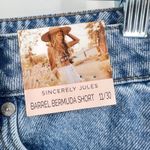 Sincerely Jules NWT Barrel Bermuda Denim Shorts Size 11/30 Blue Wash Cotton Photo 4