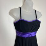 Taboo  Y2K semi formal black purple dress pleated empire waist large whimsygoth Photo 2