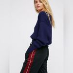 Free People  Navy Blue Allure Rib Knit Slouchy‎ V-Neck Pullover Sweater Size XS Photo 4