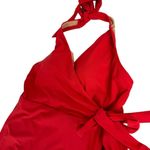 J.Crew  Halter Wrap Swim Dress One Piece in Bright Cerise Size 8 Modest Ruched Photo 7