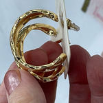 Do Everything In Love NWT 14K GP “ gold plated  “ Coco quilt hoops Photo 7