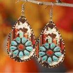 None 🎀🎀🎀3 for 12🎀🎀🎀Turquoise Leopard Pattern Drop Earrings Photo 1