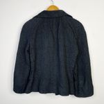 Akris Chenille Velvet Textured Classic Black Short Blazer Jacket Snap Womens 8 Photo 7