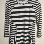 Jennifer Lopez Women’s JLO Brand Striped Illusion Dress Black White M Medium Photo 1