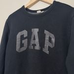 Gap  Crewneck Sweatshirt Size Medium Washed Black Logo Photo 3