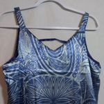 Serra  Women's Blue V-Neck Reversible Geometric Retro Tank Top Size S Photo 1