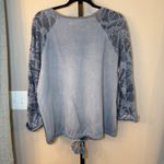 Anthropologie  Saturday Sunday Laser Cut Rolled Sleeve Pullover‎ Blue Size Medium Photo 2