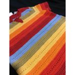 Liz Claiborne  Crochet‎ Knit Top Colorful Striped Short Sleeve Womens S/M Photo 1