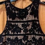 EXPRESS Lace Overlay Lace-Up V-Neck Scallop Sleeveless Top Blouse Black Size XS Photo 11