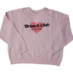 Wildfox NWT Graphic Crewneck “Brunch Club Everyday” Sweatshirt Size Medium Photo 1