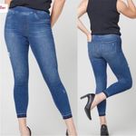 Spanx Distressed Ankle High Rise Skinny Jeans: Medium Wash Photo 6