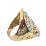 10KT TESTS 14KT BOHO GYPSY VIBE TURKISH YELLOW GOLD DIAMOND CUT WHITE GOLD RING Photo 10