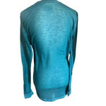 Magellan  long sleeve boyfriend fit sheer top women size xs Photo 6