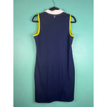 IZOD  Golf Dress Women’s Medium Sleeveless Polo Zip Front Navy Lime White Pockets Photo 3
