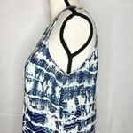Nicole Miller  100% Linen Halter Sleeveless Tie-Dye Blue Aqua Short XS Dress Photo 4
