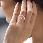 14K white gold, rose gold, diamond ring enhancer /open work ring, *size 6, 3.8g Photo 2