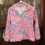 Lilly Pulitzer UPF 50+ Skipper Popover Small Pink Blue Floral Photo 0