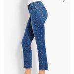 Talbots | Flawless Slim Ankle Anchor Print Jeans Stretch Cotton Denim Women’s 8 Photo 1