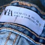 ZARA  Utility Cargo Jeans Size 6 Light Wash Denim Block Panel Side Slit Women's Photo 7