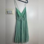 INA  Mint  mini 100 % rayon summer Green Dress with White Dots L Photo 2