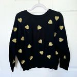 Forever 21  Queen of Hearts Sparkles embroidered heart crewneck sweatshirt MEDIUM Photo 0