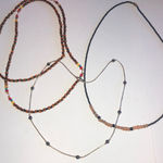 Lot of 3 Beaded Boho Silver Tone Hematite Black Beads Necklaces Photo 1