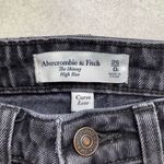 Abercrombie & Fitch A&F Curve Love High Rise Skinny 25 Short Asymmetric Seam Washed Black Photo 6