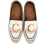 Chloé NEW NIB Chloe C Lasered Woven Leather Loafers In White Photo 1