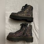 YRU SLAYR GLITTER BLACK PLATFORM BOOTS NWOB rave festival edc Size 7 Photo 1