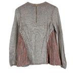 Moth Anthropologie Anita Swing Top Women S Tan Cozy Cable Knit Artisan Lagenlook Pink Photo 4