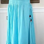 Anthropologie Dolan Smocked Bodice Maxi Dress Ruffle Blue Aqua Size XL NWT $248 Photo 2