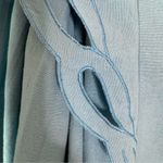 Carolina K Full Balloon Sleeve Embroideted Cutwork Ruffle Top Blue Size XS Photo 9