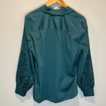 Chico's Blue Green Embroidered Button Down Shirt - size 2 (US 12) Photo 5