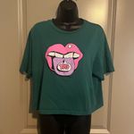 Tmg Women's Large Green Crop Shirt Photo 2