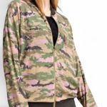 Soft Lightweight Camo Bomber Jacket‎ Green Size M Photo 0