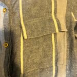 Ellen Tracy Striped Linen Blend Tunic Shirt Dress Womens Small Roll Tab Sleeves Photo 3