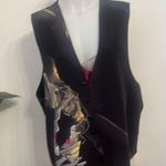 Robert Daskal Hand Painted & Sewn Men's Silk Vest Artistic Design vintage Black Photo 0