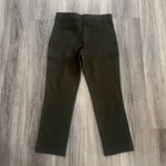 Quince  Women's Dark Green Cropped Pants Size Medium Pull on Straight Leg Ankle Photo 1