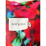 Rat & Boa Maribella Mini Body Con Ruching Dress Red Black Floral Size Medium Photo 3