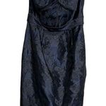 Vera Wang  White Navy Black Bow Bodice Strapless Form Dress 6 Photo 0